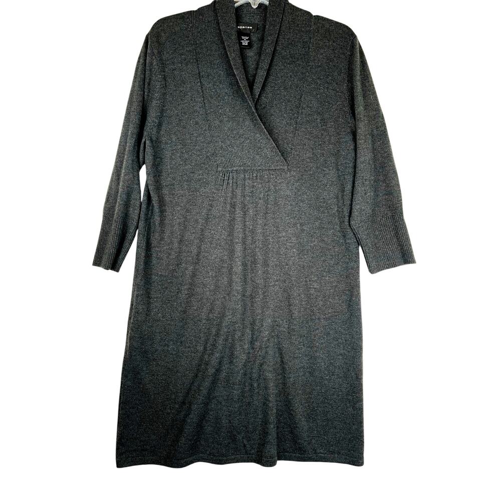 Spense wool blend long sleeve shawl collar sweater dress, size XL, EUC
